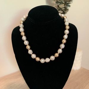 Loft Pearlized Brushed Metallic Necklace. NWT.